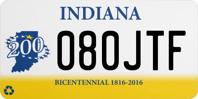 IN license plate 080JTF