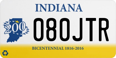 IN license plate 080JTR