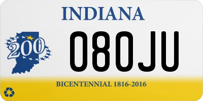 IN license plate 080JU