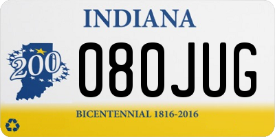 IN license plate 080JUG