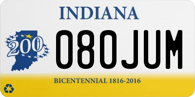 IN license plate 080JUM