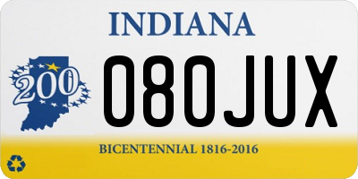 IN license plate 080JUX