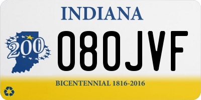 IN license plate 080JVF
