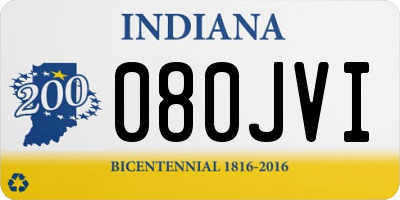 IN license plate 080JVI