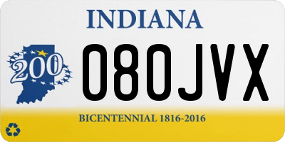 IN license plate 080JVX