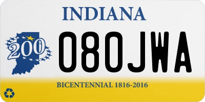 IN license plate 080JWA