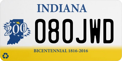 IN license plate 080JWD