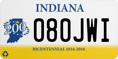 IN license plate 080JWI