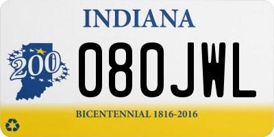 IN license plate 080JWL