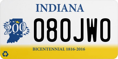 IN license plate 080JWO