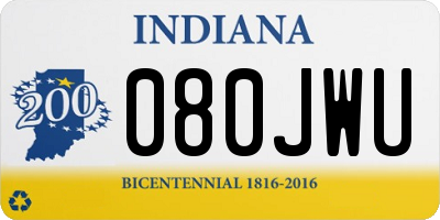 IN license plate 080JWU