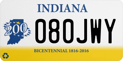 IN license plate 080JWY
