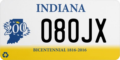 IN license plate 080JX