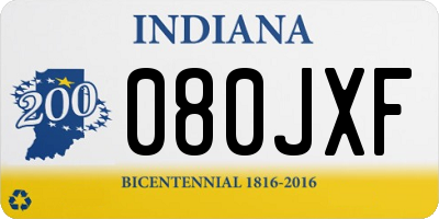 IN license plate 080JXF