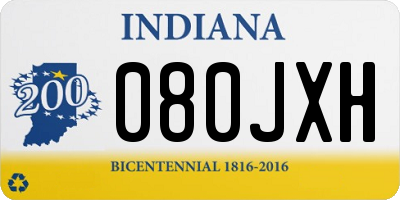 IN license plate 080JXH