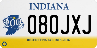 IN license plate 080JXJ
