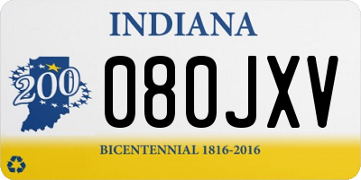 IN license plate 080JXV