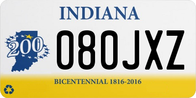 IN license plate 080JXZ