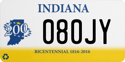 IN license plate 080JY