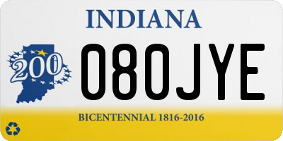 IN license plate 080JYE