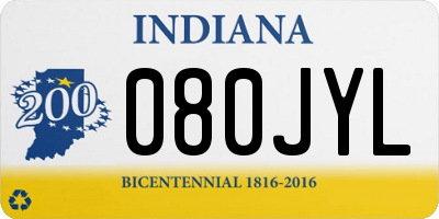 IN license plate 080JYL