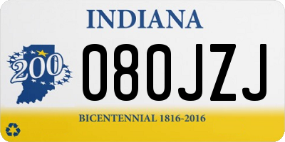 IN license plate 080JZJ