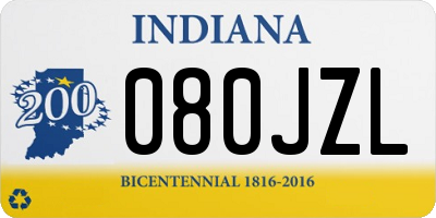 IN license plate 080JZL