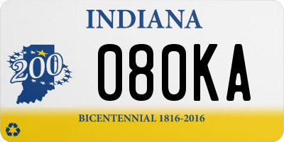 IN license plate 080KA