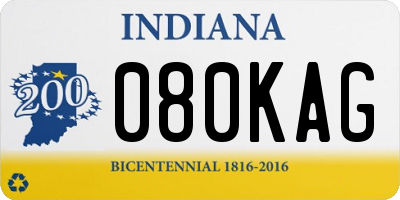 IN license plate 080KAG