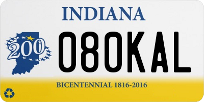 IN license plate 080KAL