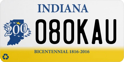 IN license plate 080KAU