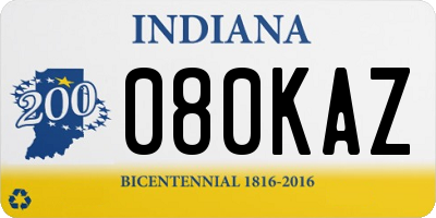 IN license plate 080KAZ
