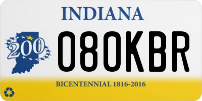 IN license plate 080KBR