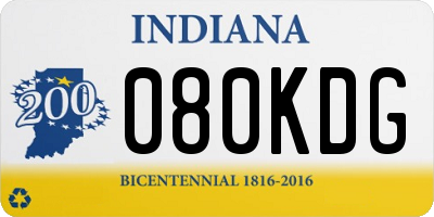 IN license plate 080KDG