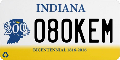 IN license plate 080KEM