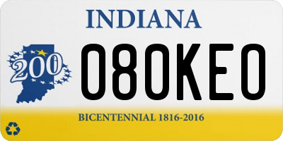 IN license plate 080KEO