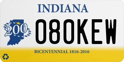 IN license plate 080KEW