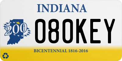 IN license plate 080KEY
