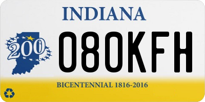 IN license plate 080KFH