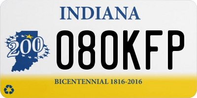 IN license plate 080KFP
