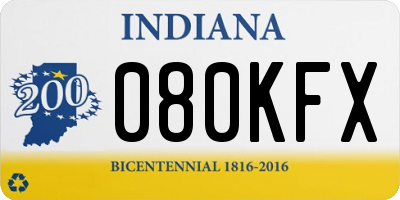 IN license plate 080KFX