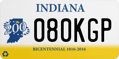 IN license plate 080KGP
