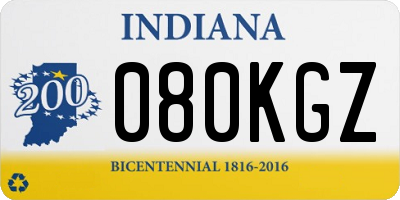 IN license plate 080KGZ