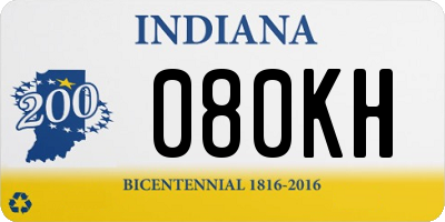 IN license plate 080KH