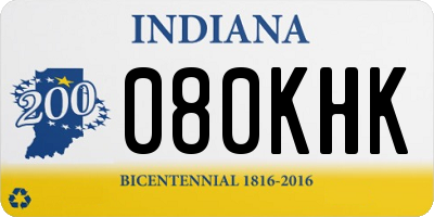 IN license plate 080KHK