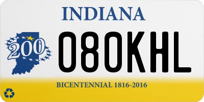 IN license plate 080KHL