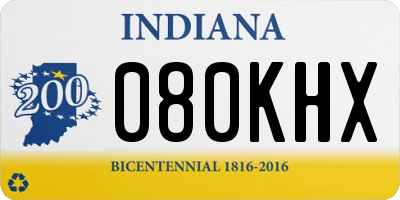 IN license plate 080KHX