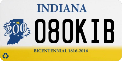 IN license plate 080KIB