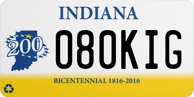 IN license plate 080KIG