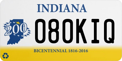 IN license plate 080KIQ